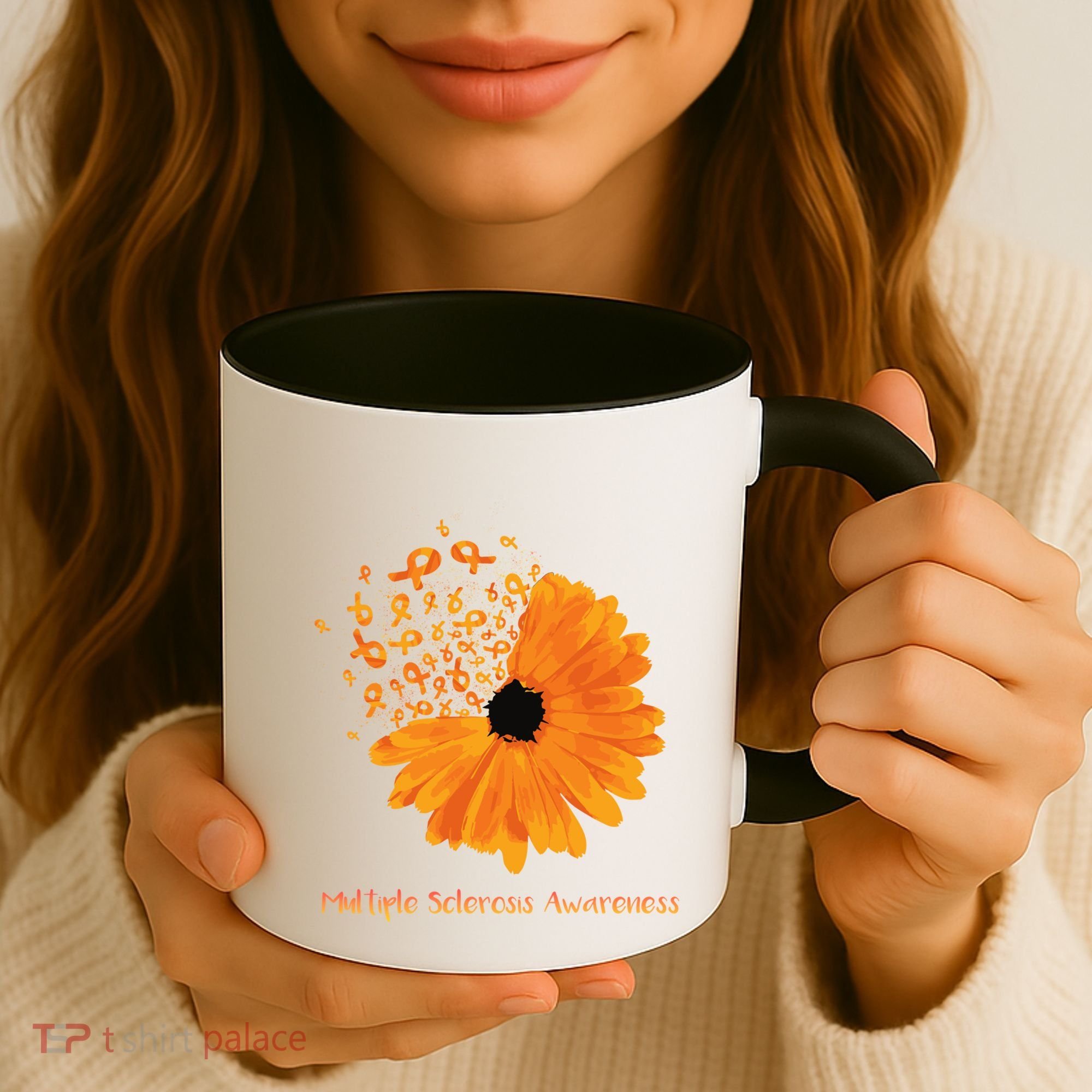 Multiple Sclerosis Awareness Ribbon Flower Ms Hope Fighter Cool Gift Coffee Mug