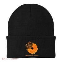 Multiple Sclerosis Awareness Ribbon Flower Ms Hope Fighter Cool Gift Beanie thumb 0