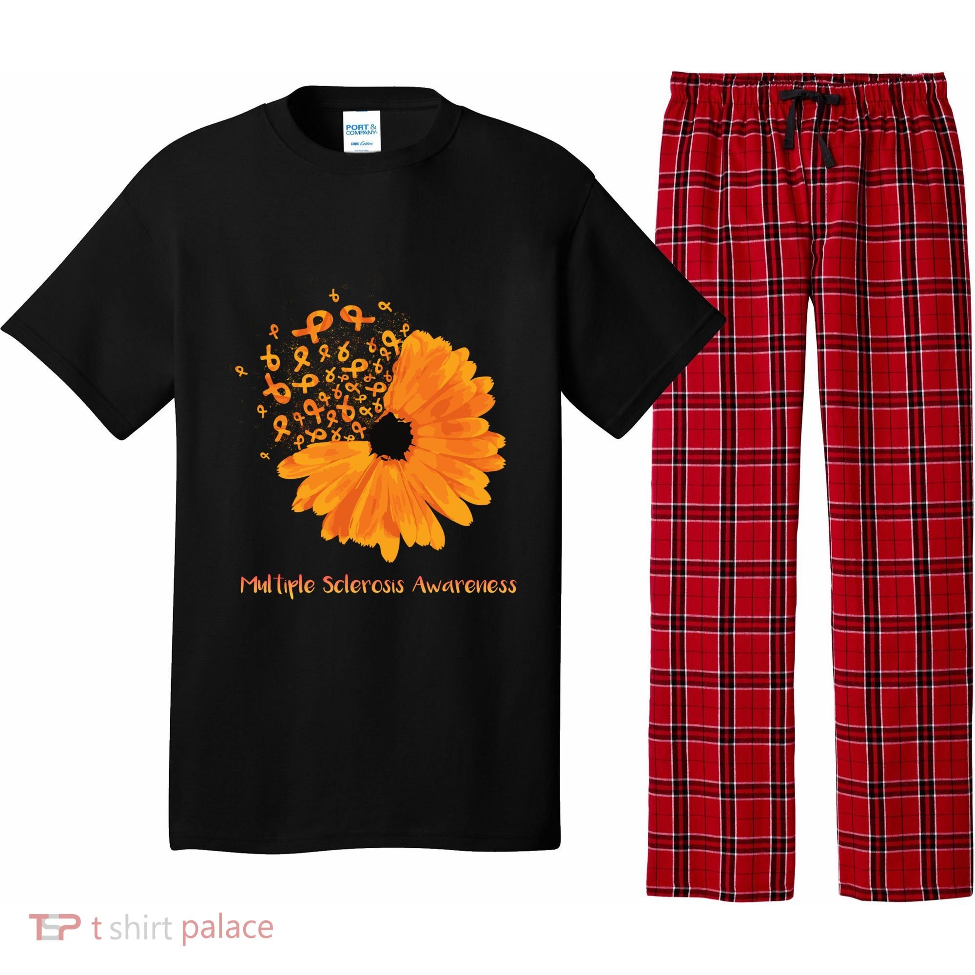 Multiple Sclerosis Awareness Ribbon Flower Ms Hope Fighter Cool Gift Pajama Set