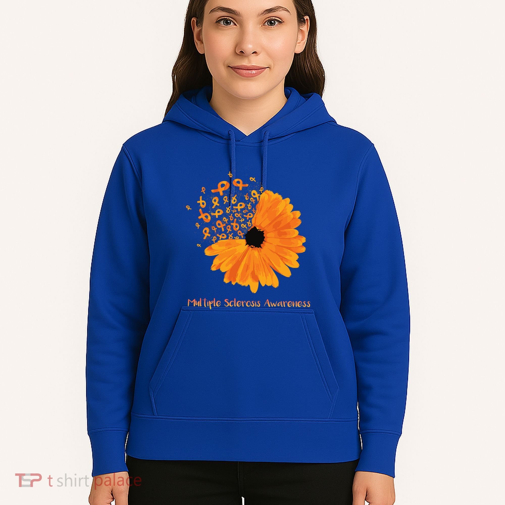 Multiple Sclerosis Awareness Ribbon Flower Ms Hope Fighter Cool Gift Hoodie