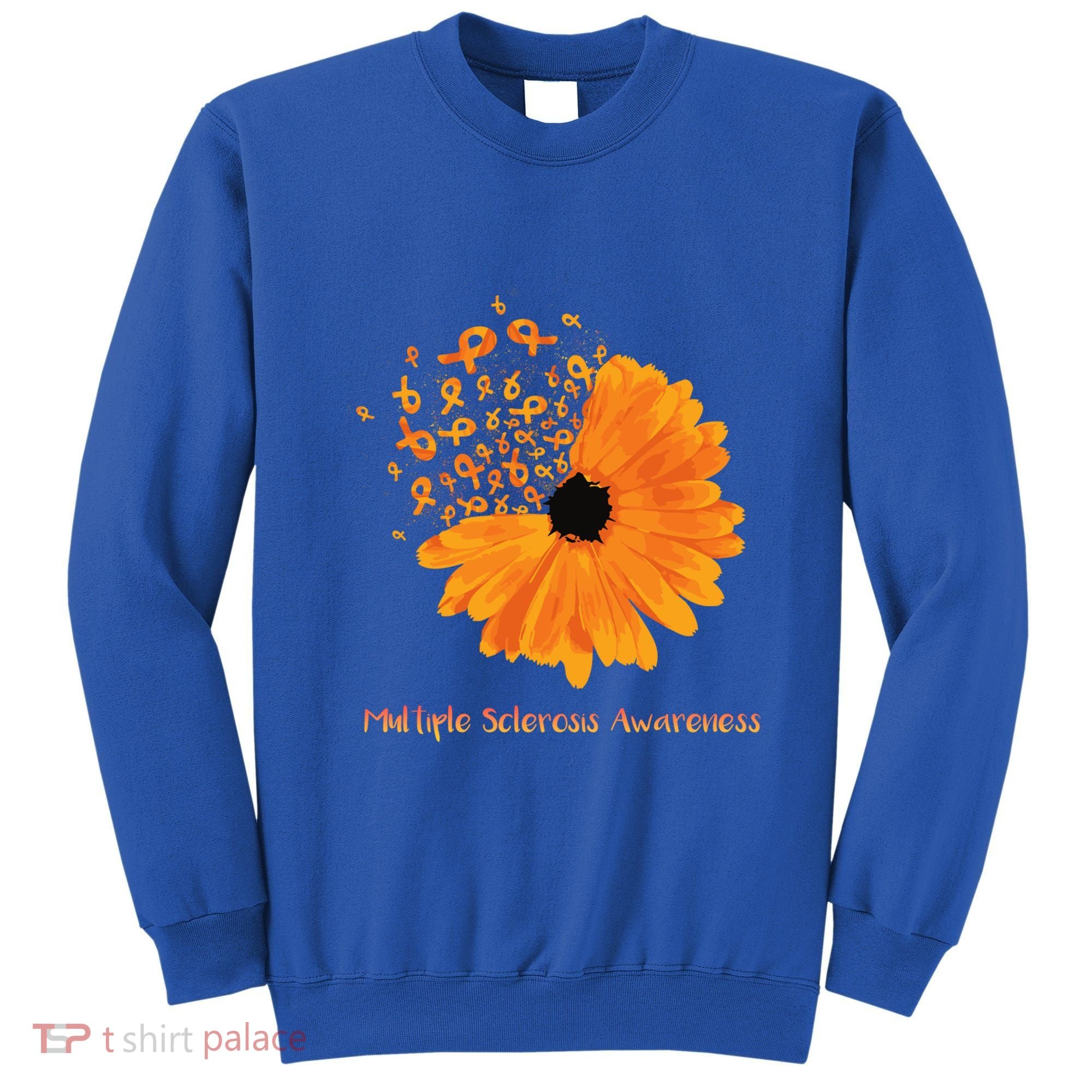 Multiple Sclerosis Awareness Ribbon Flower Ms Hope Fighter Cool Gift Sweatshirt
