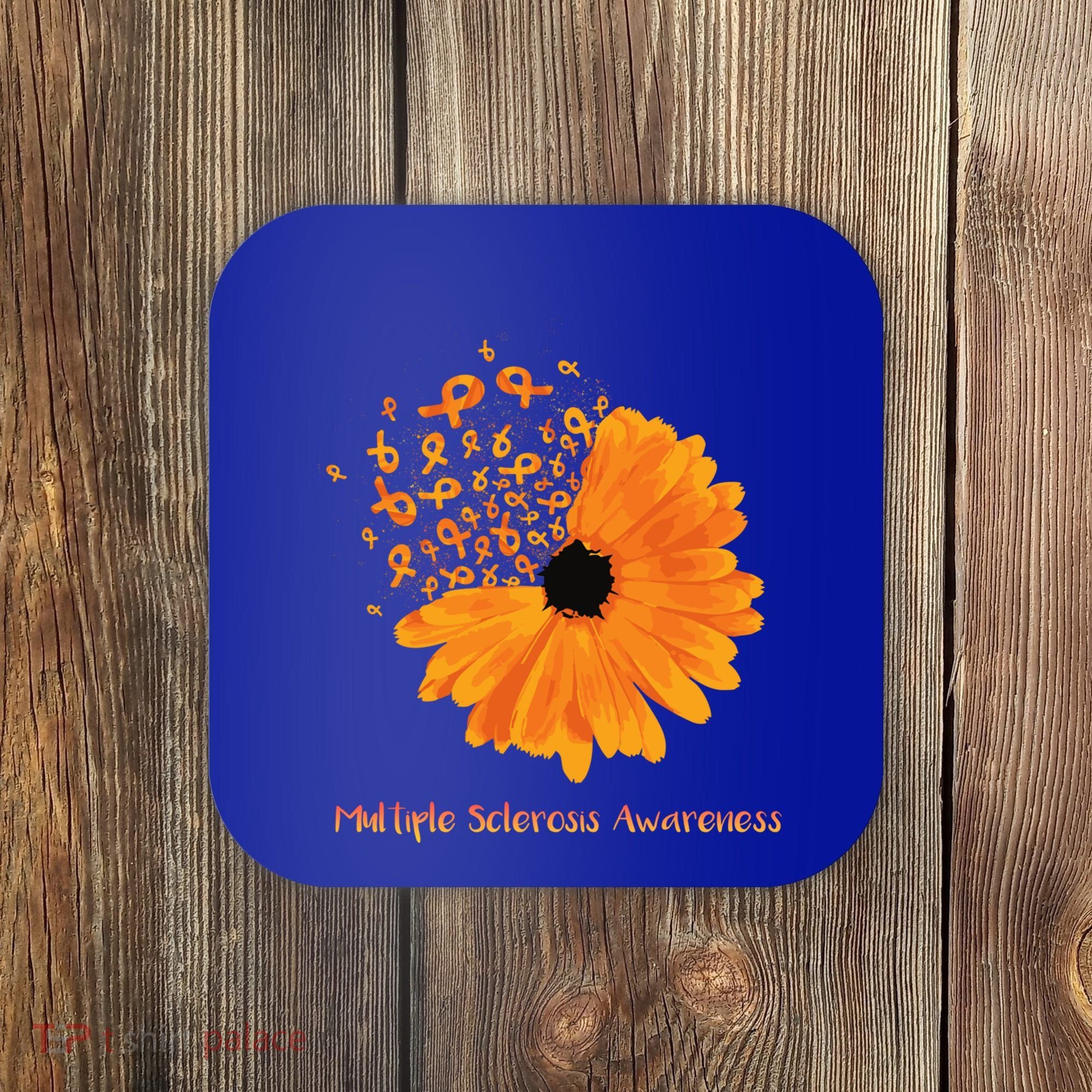 Multiple Sclerosis Awareness Ribbon Flower Ms Hope Fighter Cool Gift Coaster