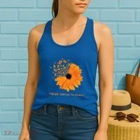 Multiple Sclerosis Awareness Ribbon Flower Ms Hope Fighter Cool Gift Women's Tank Top thumb 2