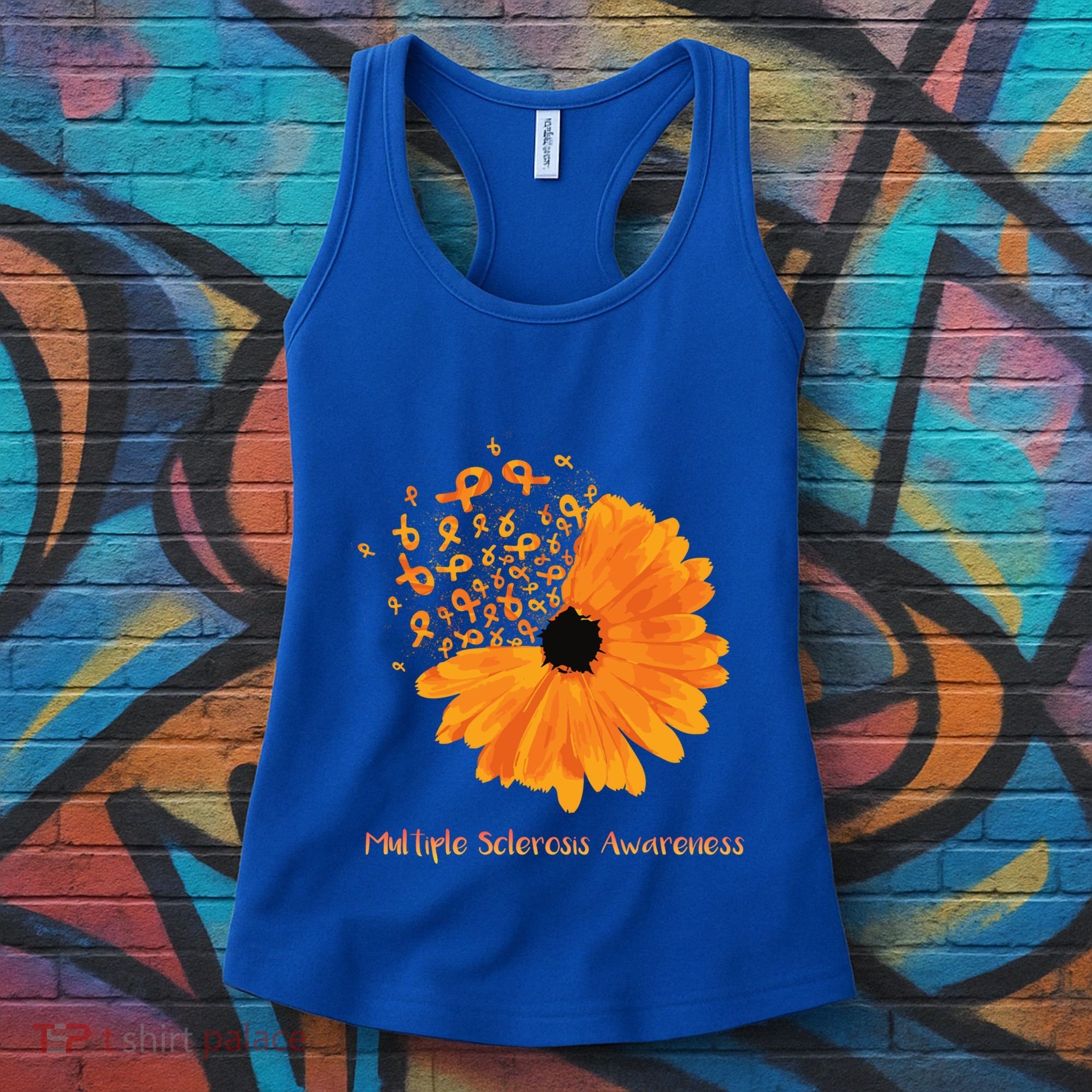Multiple Sclerosis Awareness Ribbon Flower Ms Hope Fighter Cool Gift Women's Tank Top