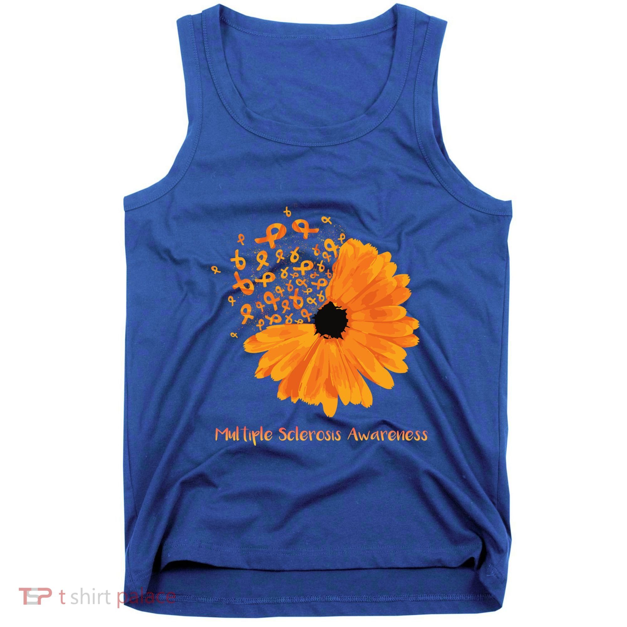 Multiple Sclerosis Awareness Ribbon Flower Ms Hope Fighter Cool Gift Tank Top