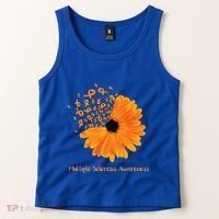 Multiple Sclerosis Awareness Ribbon Flower Ms Hope Fighter Cool Gift Tank Top thumb 2