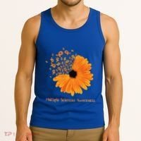 Multiple Sclerosis Awareness Ribbon Flower Ms Hope Fighter Cool Gift Tank Top thumb 3