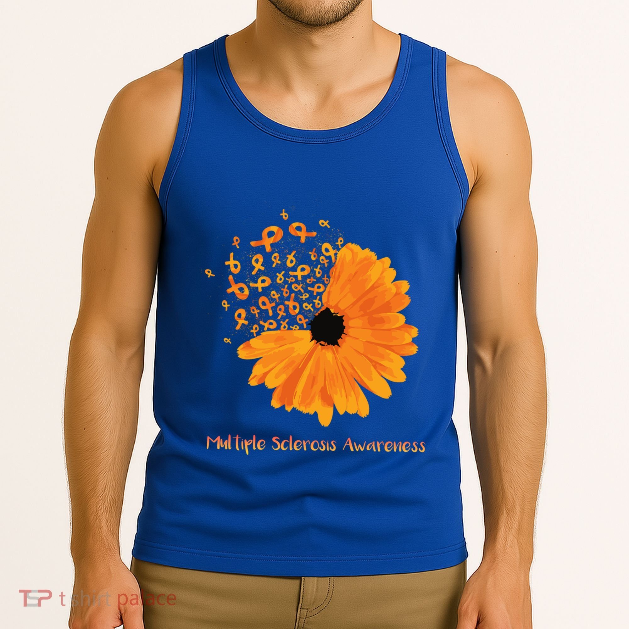 Multiple Sclerosis Awareness Ribbon Flower Ms Hope Fighter Cool Gift Tank Top