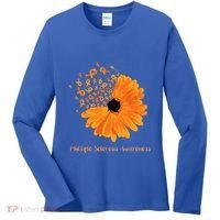 Multiple Sclerosis Awareness Ribbon Flower Ms Hope Fighter Cool Gift Women's Long Sleeve Shirt thumb 0