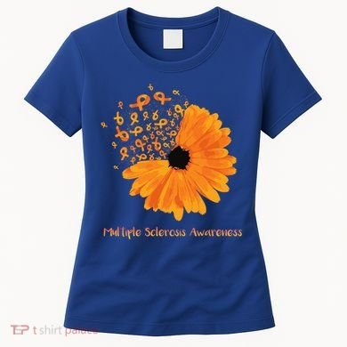 Multiple Sclerosis Awareness Ribbon Flower Ms Hope Fighter Cool Gift Women's T-Shirt