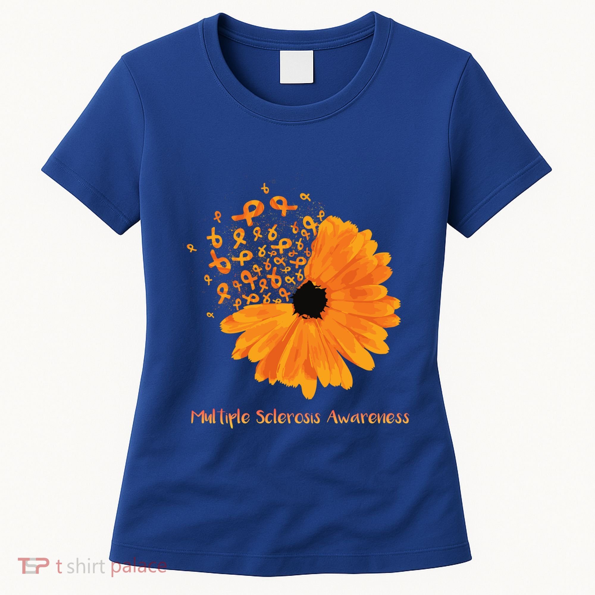 Multiple Sclerosis Awareness Ribbon Flower Ms Hope Fighter Cool Gift Women's T-Shirt