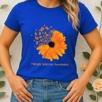 Multiple Sclerosis Awareness Ribbon Flower Ms Hope Fighter Cool Gift Women's T-Shirt thumb 2