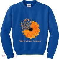 Multiple Sclerosis Awareness Ribbon Flower Ms Hope Fighter Cool Gift Kids Sweatshirt thumb 0