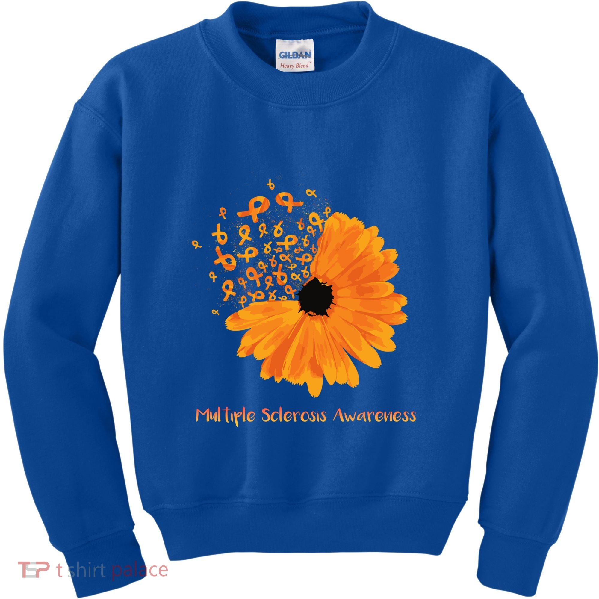 Multiple Sclerosis Awareness Ribbon Flower Ms Hope Fighter Cool Gift Kids Sweatshirt