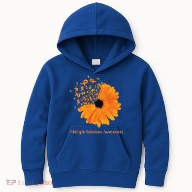 Multiple Sclerosis Awareness Ribbon Flower Ms Hope Fighter Cool Gift Kids Hoodie