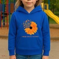 Multiple Sclerosis Awareness Ribbon Flower Ms Hope Fighter Cool Gift Kids Hoodie thumb 3