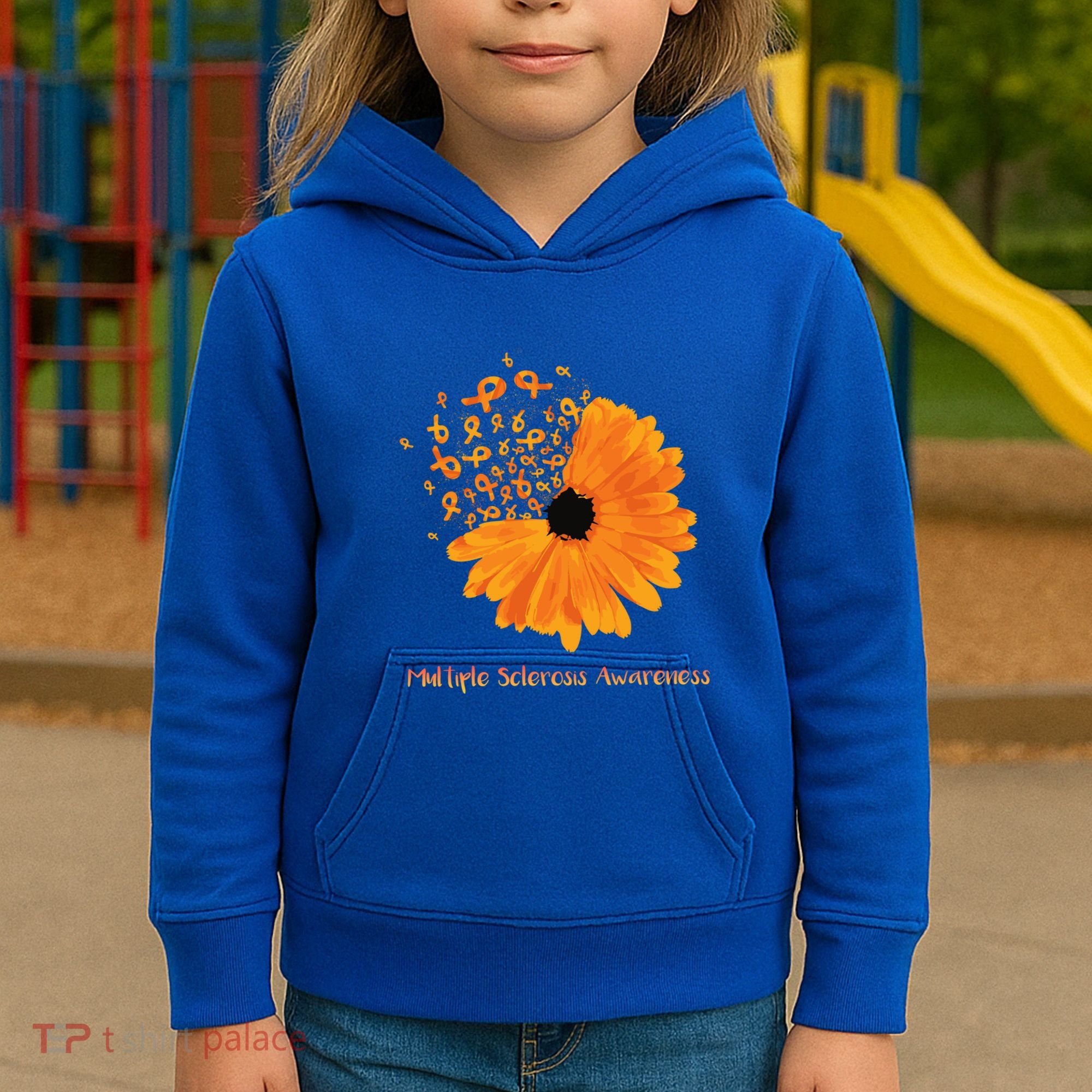 Multiple Sclerosis Awareness Ribbon Flower Ms Hope Fighter Cool Gift Kids Hoodie