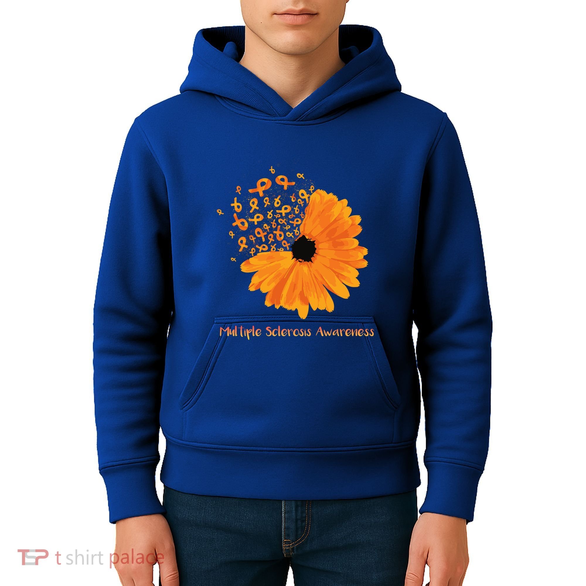 Multiple Sclerosis Awareness Ribbon Flower Ms Hope Fighter Cool Gift Kids Hoodie