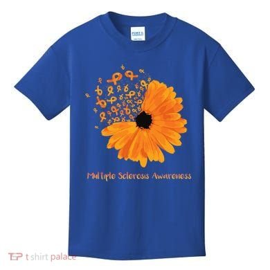 Multiple Sclerosis Awareness Ribbon Flower Ms Hope Fighter Cool Gift Kids T-Shirt