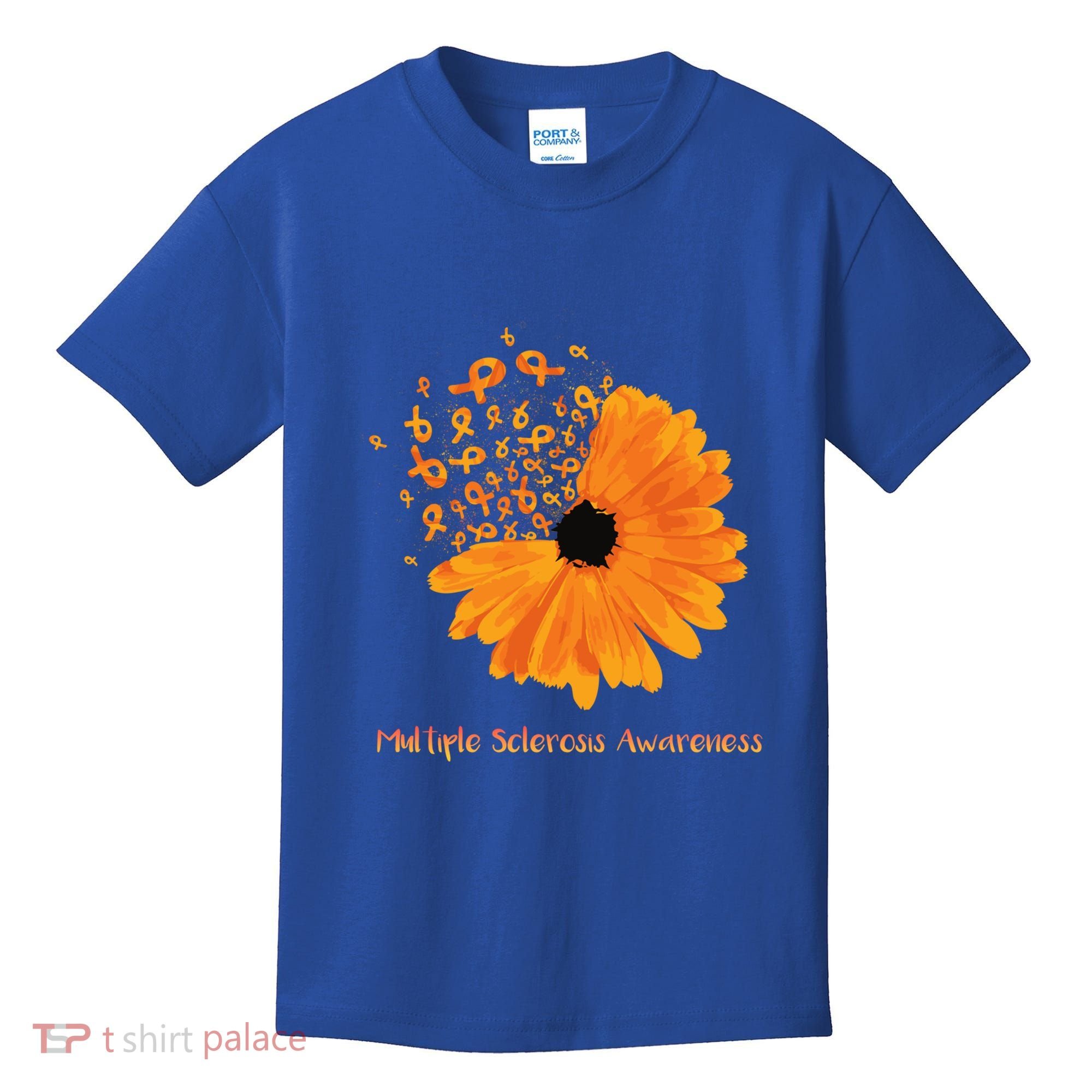 Multiple Sclerosis Awareness Ribbon Flower Ms Hope Fighter Cool Gift Kids T-Shirt