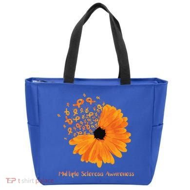 Multiple Sclerosis Awareness Ribbon Flower Ms Hope Fighter Cool Gift Tote Bag