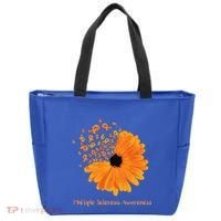 Multiple Sclerosis Awareness Ribbon Flower Ms Hope Fighter Cool Gift Tote Bag thumb 0