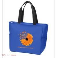 Multiple Sclerosis Awareness Ribbon Flower Ms Hope Fighter Cool Gift Tote Bag thumb 3