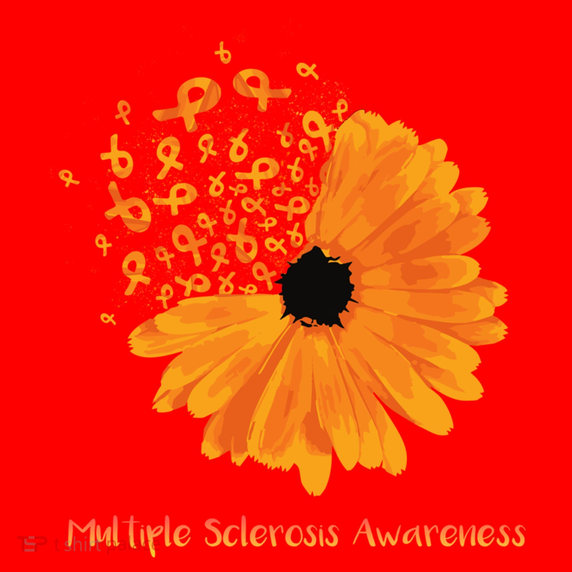 Multiple Sclerosis Awareness Ribbon Flower Ms Hope Fighter Cool Gift Santa Hat