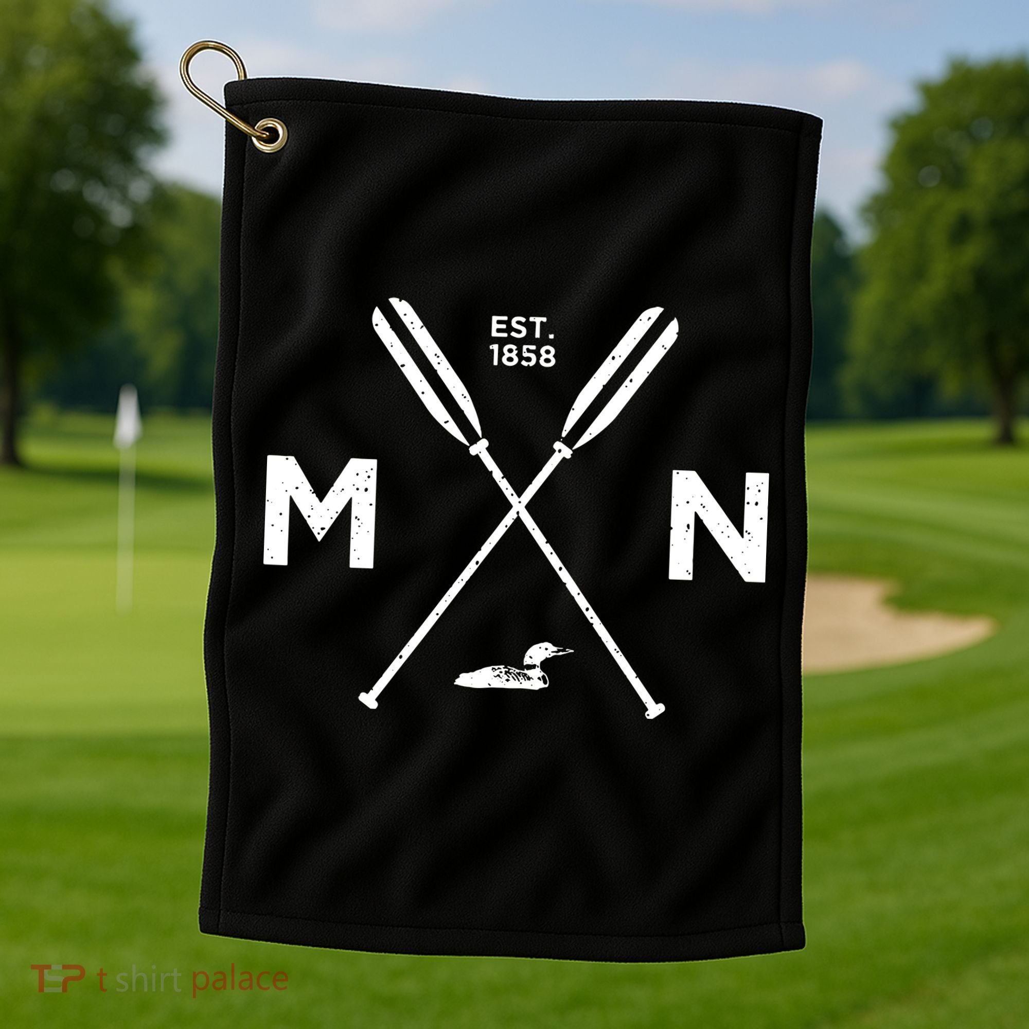 Minnesota State Awesome Mn Nice Adventure 1858 Loon Golf Towel