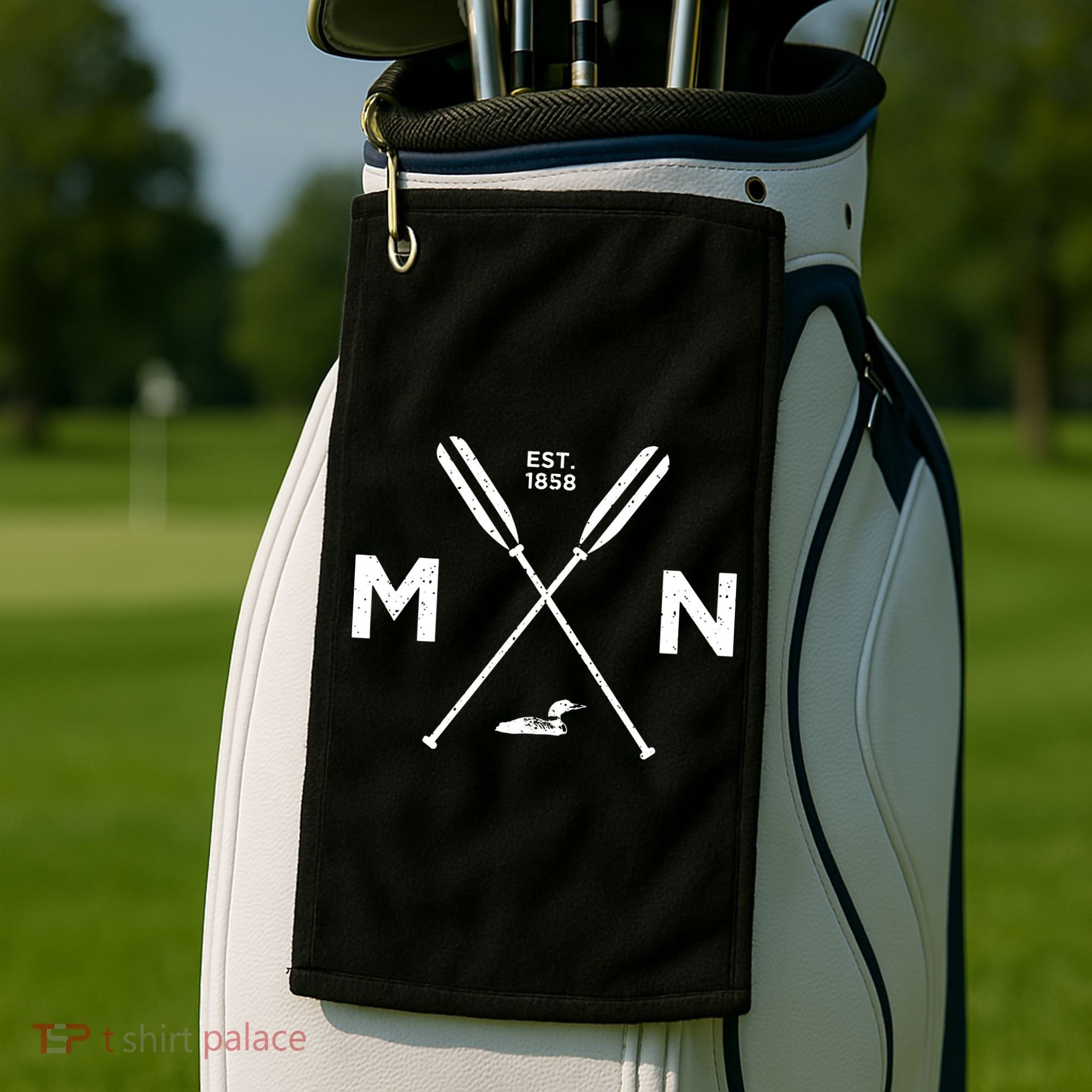 Minnesota State Awesome Mn Nice Adventure 1858 Loon Golf Towel