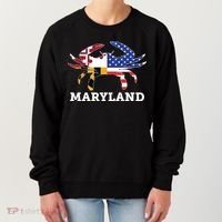 Maryland State American Usa Flag Blue Crab Women's Sweatshirt thumb 0