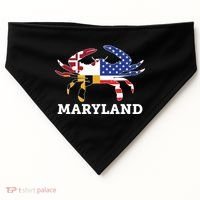 Maryland State American Usa Flag Blue Crab USA-Made Doggie Bandana thumb 0