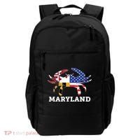 Maryland State American Usa Flag Blue Crab Backpack thumb 0