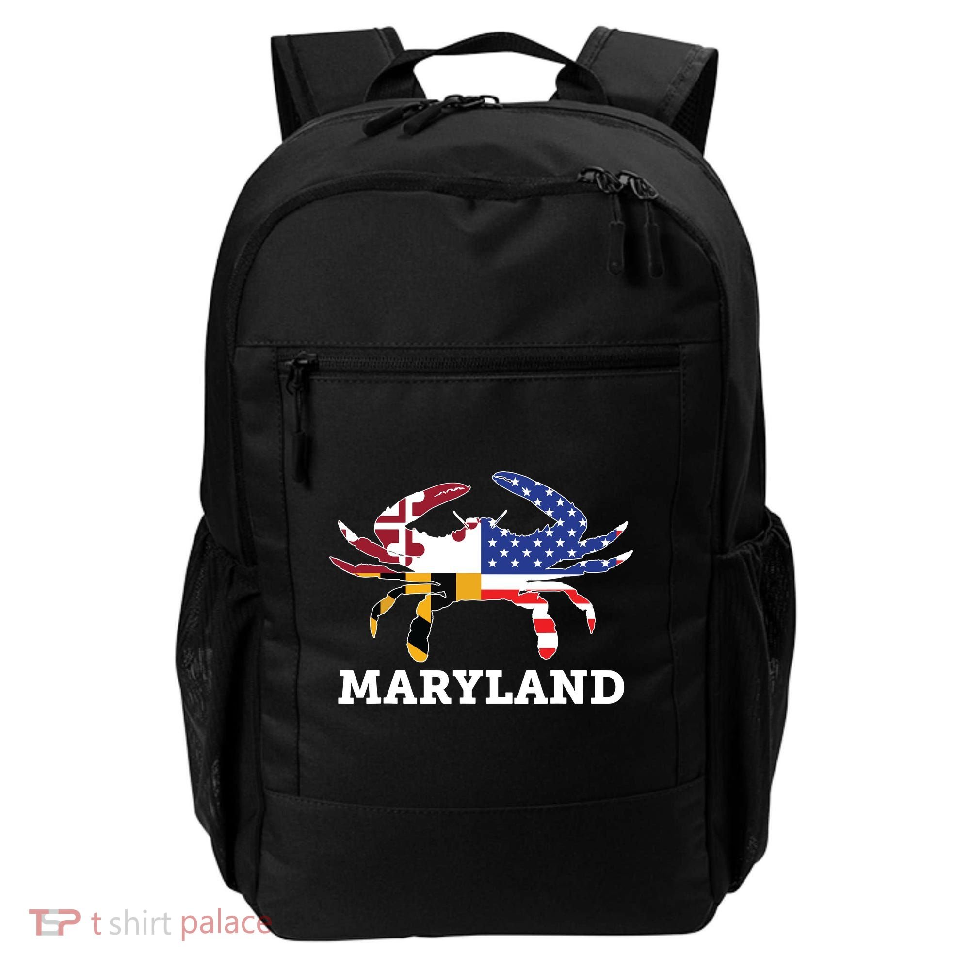 Maryland State American Usa Flag Blue Crab Backpack