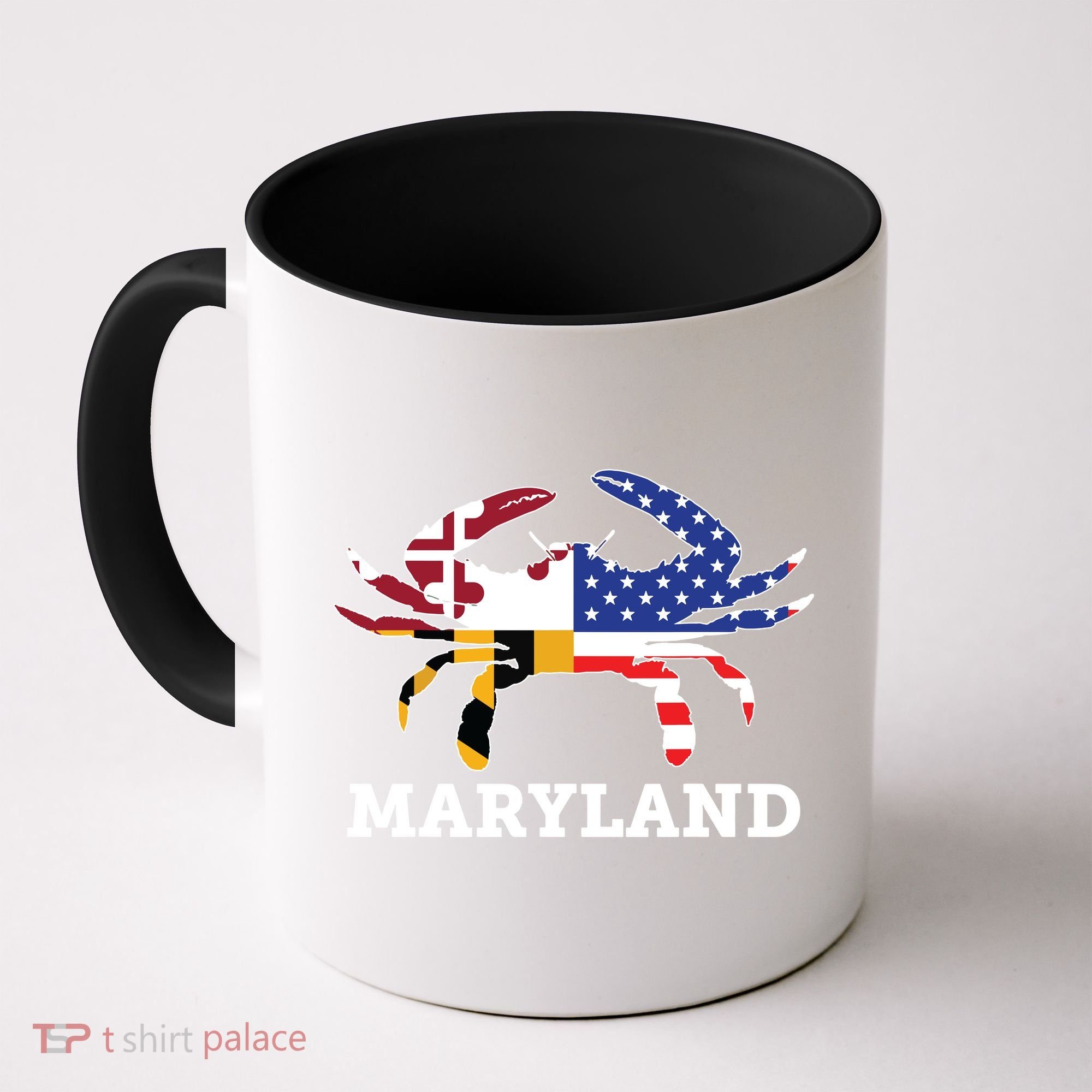 Maryland State American Usa Flag Blue Crab Coffee Mug