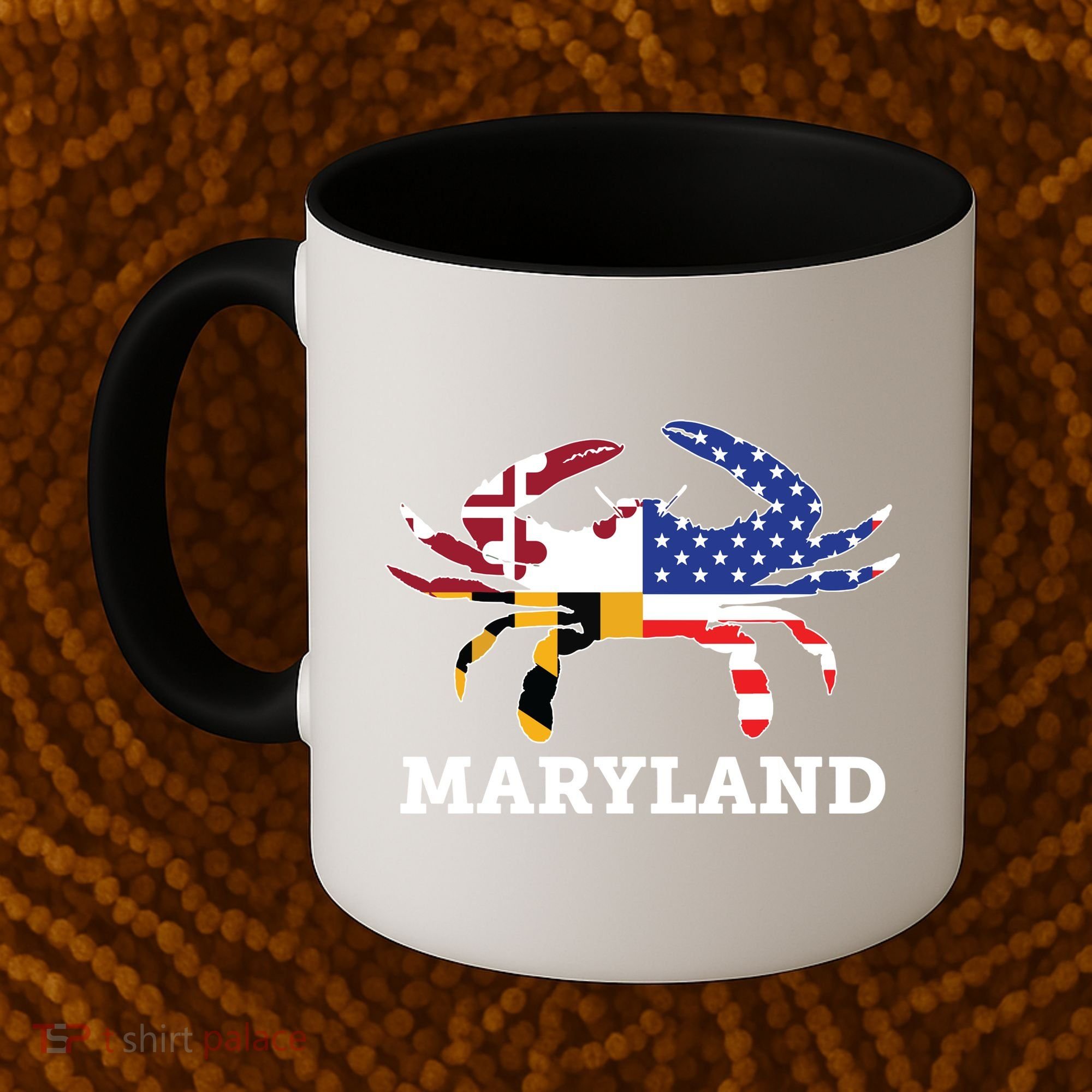 Maryland State American Usa Flag Blue Crab Coffee Mug