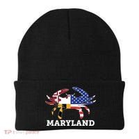 Maryland State American Usa Flag Blue Crab Beanie thumb 0