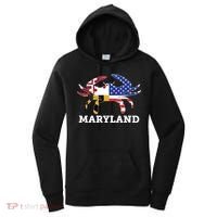 Maryland State American Usa Flag Blue Crab Women's Hoodie thumb 0