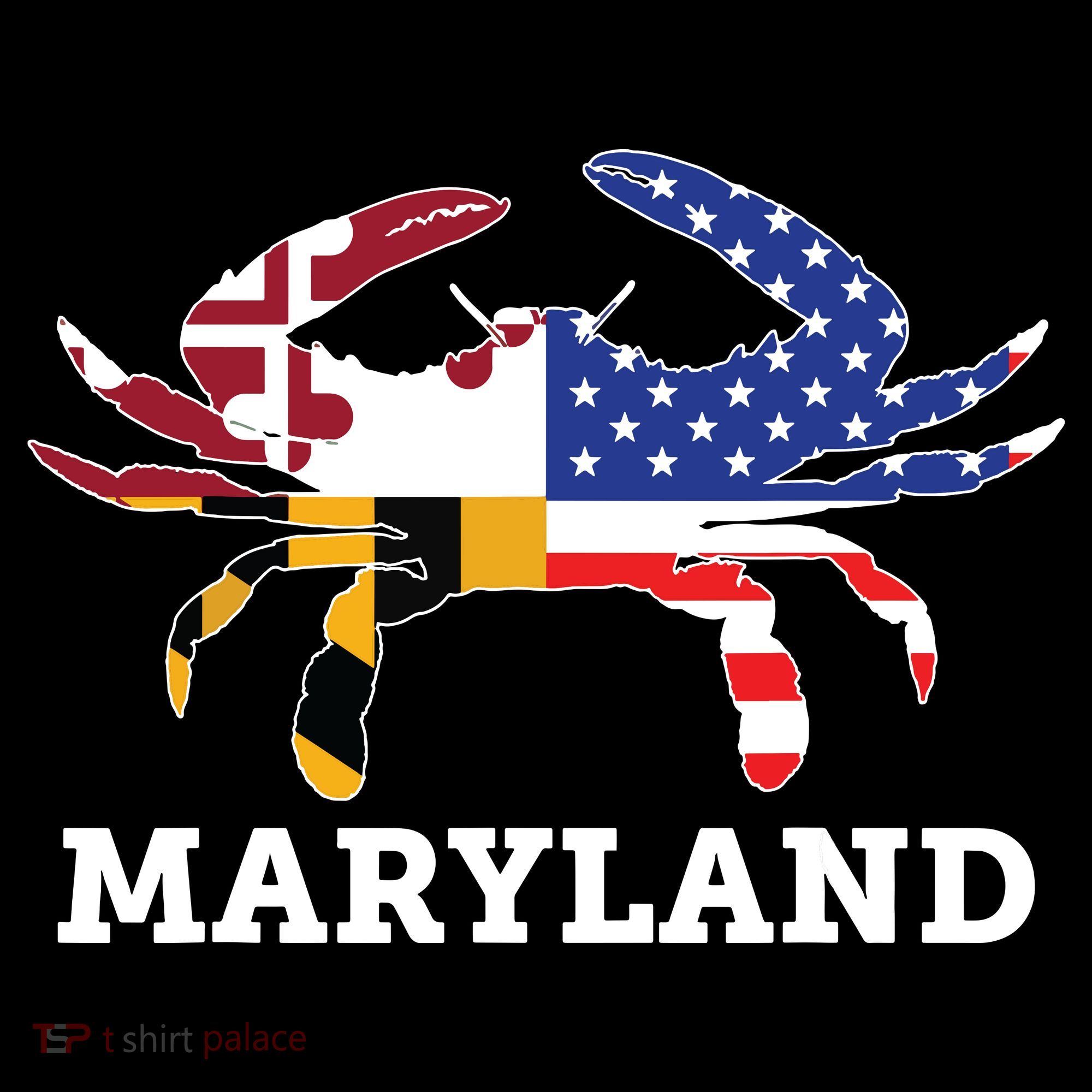 Maryland State American Usa Flag Blue Crab Women's Hoodie