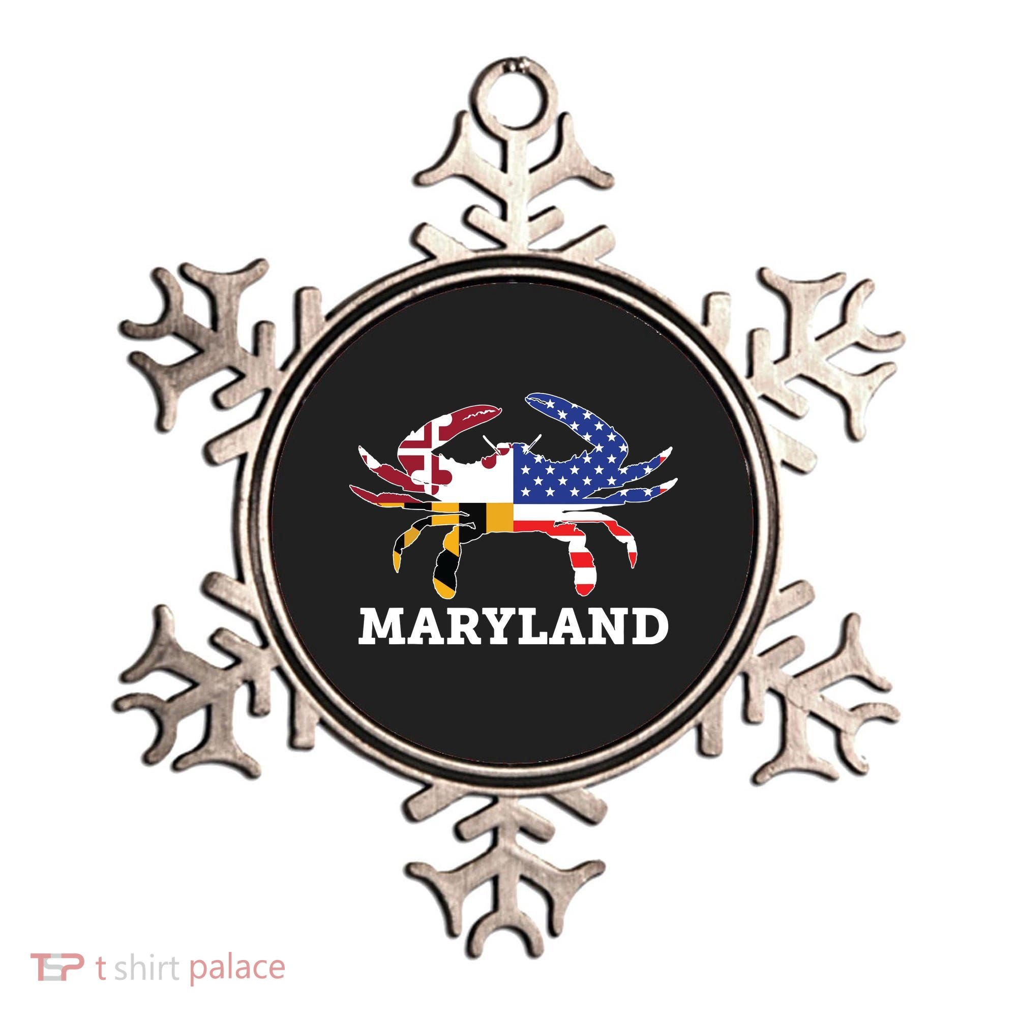 Maryland State American Usa Flag Blue Crab Ornament