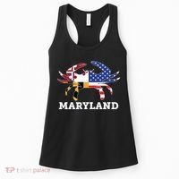 Maryland State American Usa Flag Blue Crab Women's Tank Top thumb 0