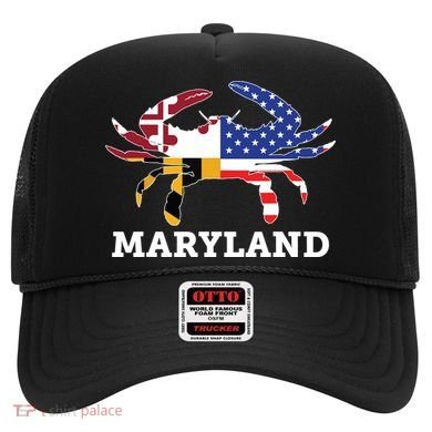 Maryland State American Usa Flag Blue Crab Hat