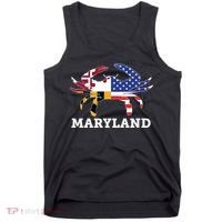 Maryland State American Usa Flag Blue Crab Tank Top thumb 0