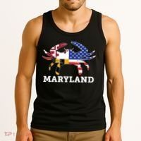 Maryland State American Usa Flag Blue Crab Tank Top thumb 3