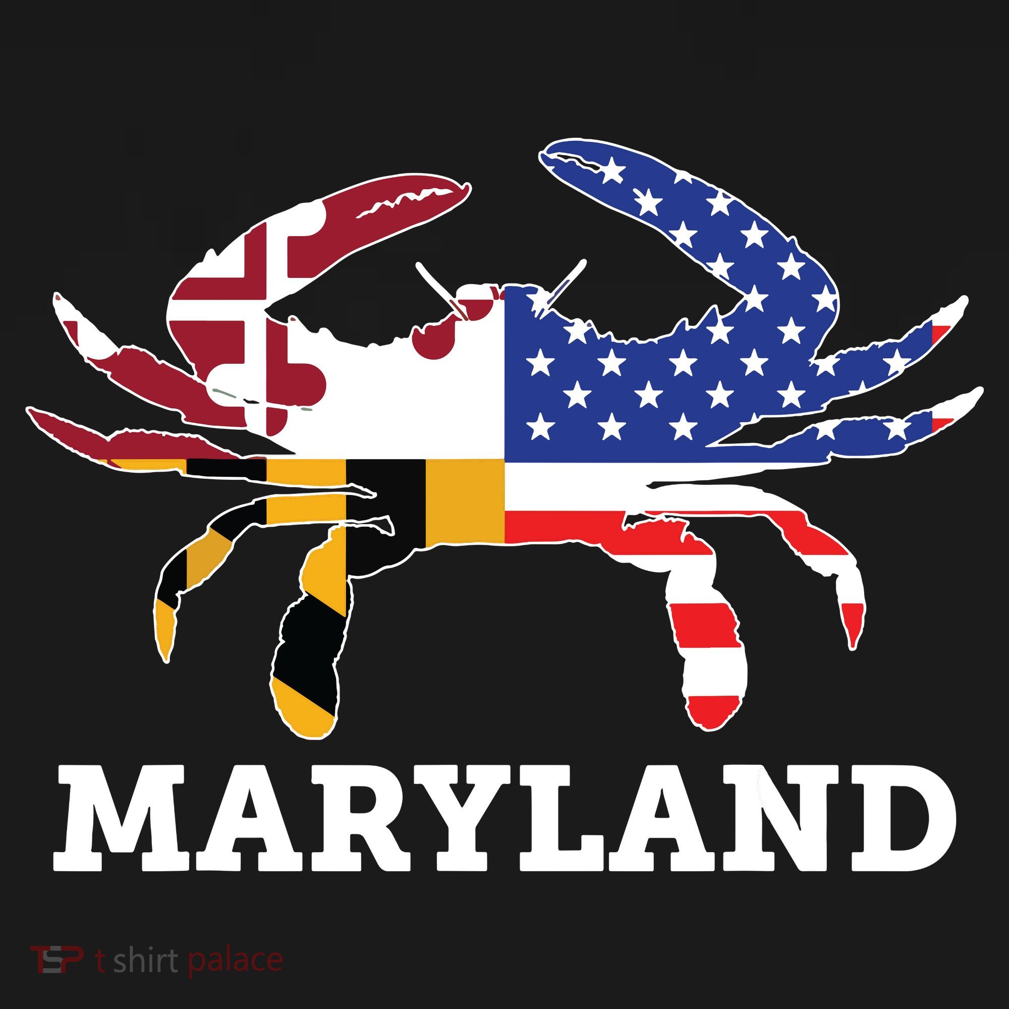 Maryland State American Usa Flag Blue Crab Kids Sweatshirt