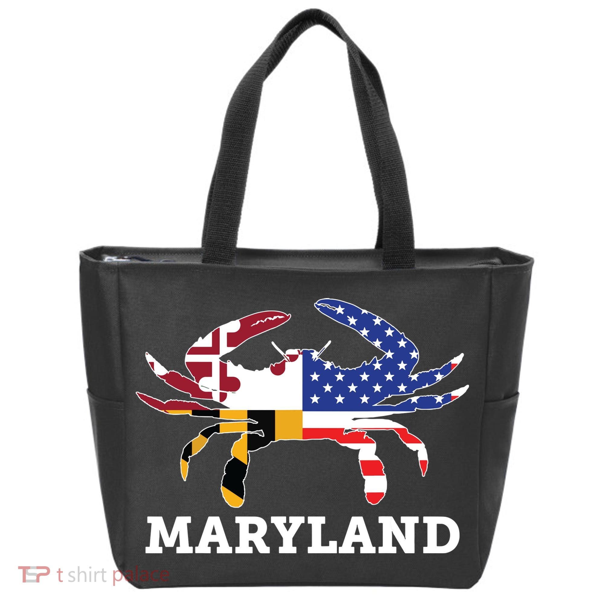 Maryland State American Usa Flag Blue Crab Tote Bag