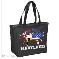 Maryland State American Usa Flag Blue Crab Tote Bag thumb 2