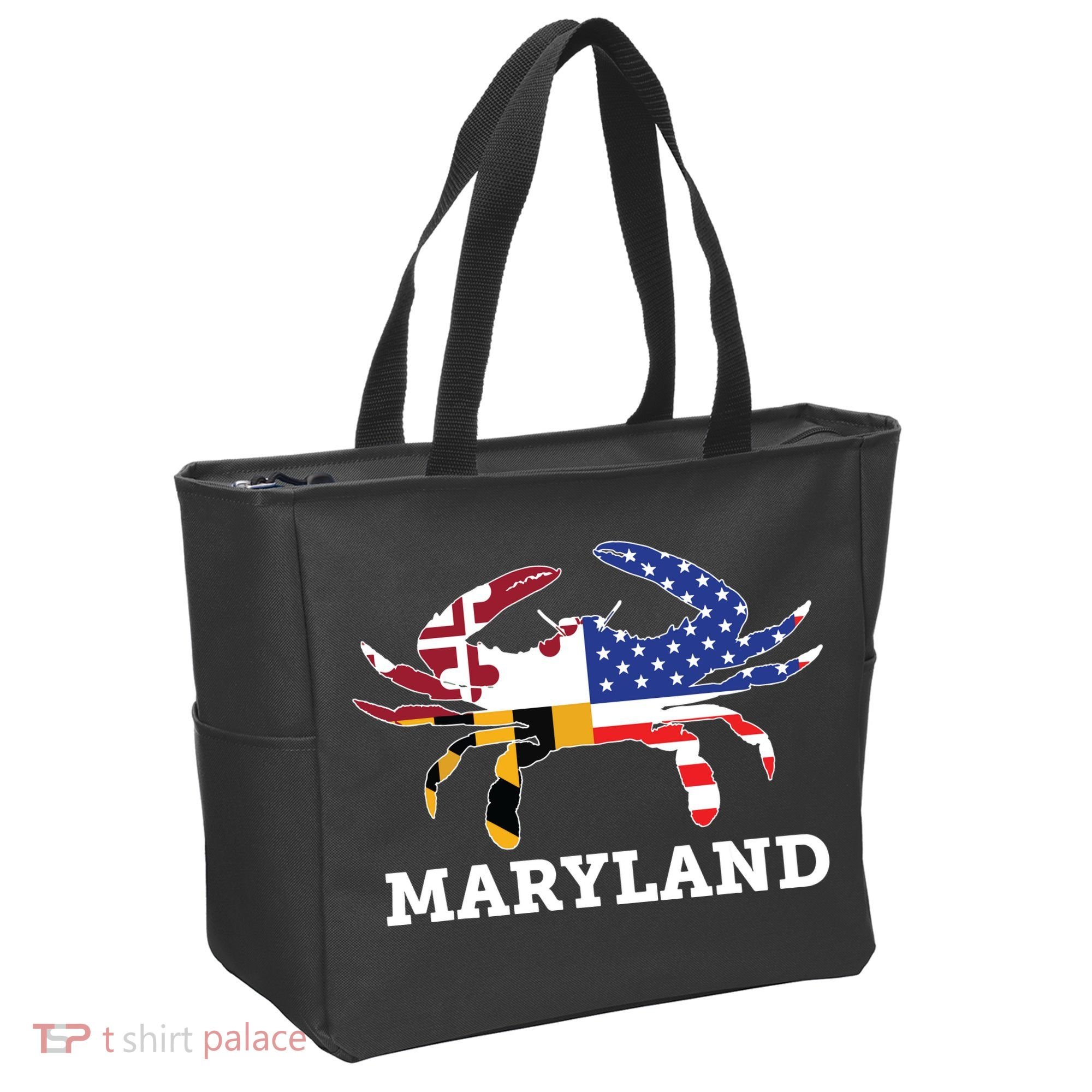 Maryland State American Usa Flag Blue Crab Tote Bag