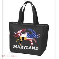 Maryland State American Usa Flag Blue Crab Tote Bag thumb 3