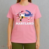 Maryland State American Usa Flag Blue Crab T-Shirt thumb 4